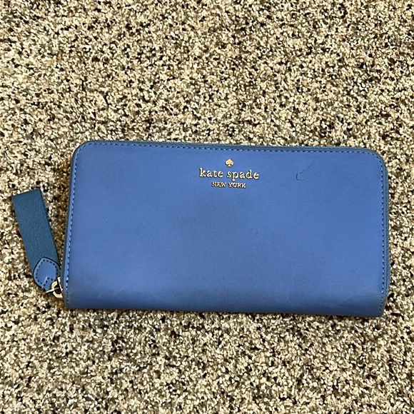 Kate Spade NY Blue Nylon Continental Zip Around Long Wallet - Picture 16 of 16